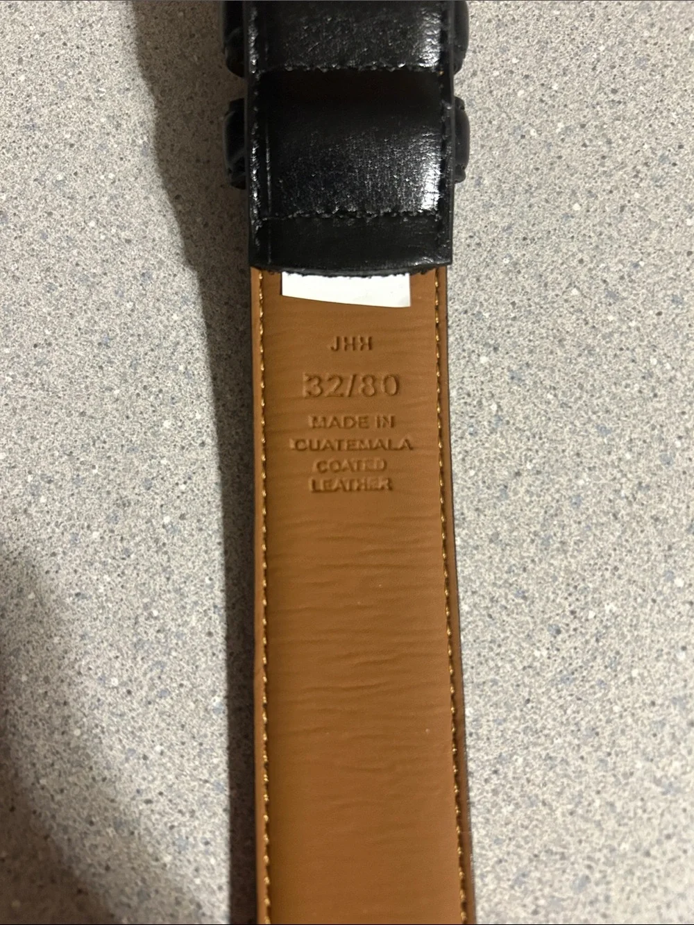 32/30 Coated Black Leather Belted
